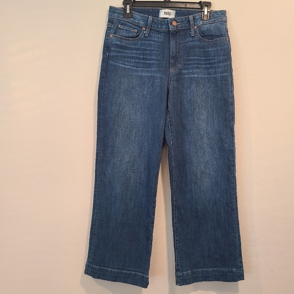 Paige Nellie Cropped Culotte Jeans in Linnea - Picture 3 of 7